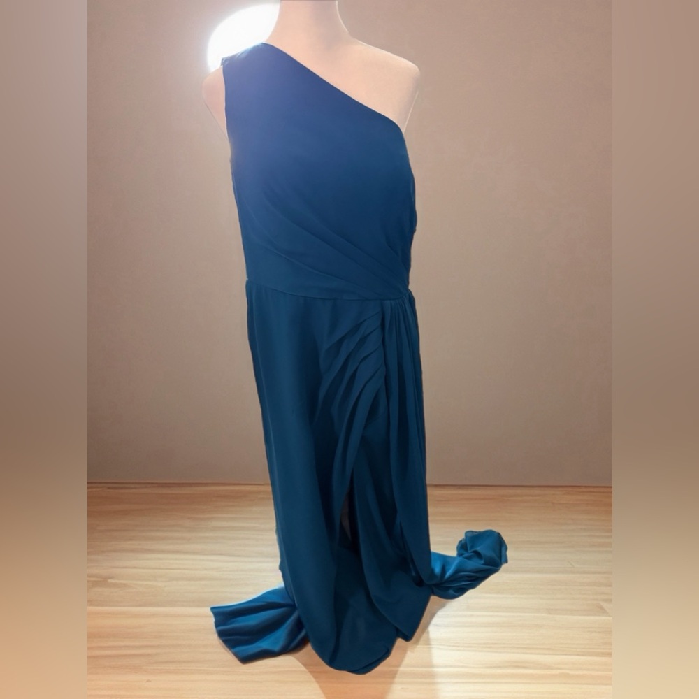 Amazon Teal One-Shoulder Dress